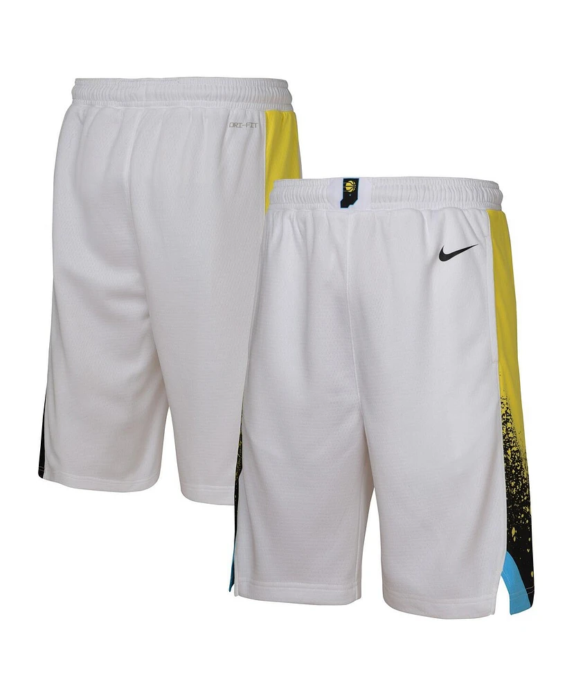 Nike Big Boys and Girls White Indiana Pacers 2024/25 City Edition Swingman Performance Shorts