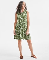 Style & Co Women's Printed Sleeveless Flip-Flop Dress