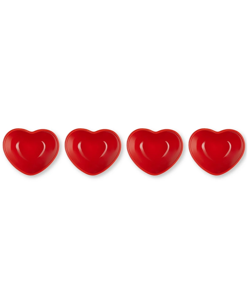 Le Creuset Stoneware Heart Mini Bowls, Set of 4