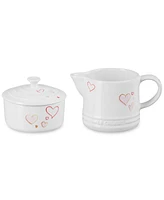 Le Creuset Stoneware Heart Cream Pitcher and Sugar Bowl Set