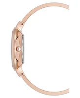 Anne Klein Women's Quartz Pink Enamel and Rose Gold-Tone Metal Alloy Bangle Watch Set, 32mm