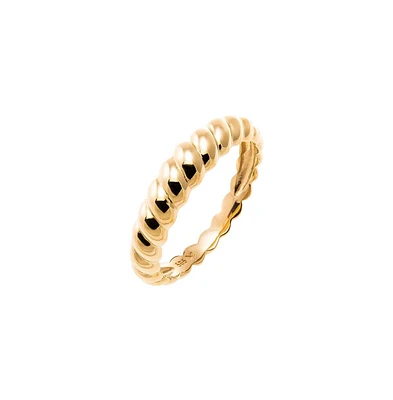 Solid Graduated Twist Band Ring 14K