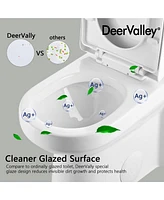 DeerValley Liberty Compact Toilets One-Piece Toilet With High-Efficiency Flush Round Toilet for Space-Saving Floor Mounted (Seat Included