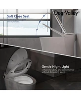 DeerValley Smart Elongated Toilet With Foot Kick Sensor Flush, Night Light, Heated Seat, One Piece Toilet, No Bidet