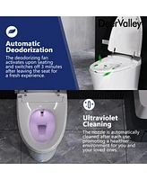 DeerValley Smart Bidet Toilet Elongated, Auto Open/Close Lid, Seat Heat, Foot Kick & Blackout Flush, Premium