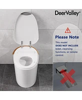 DeerValley Tankless Smart Elongated Toilet, Foot Flush, Seat Heating, Night Light, Soft-Close Seat,Standard