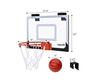 Ropoda Mini Basketball Hoop, Indoor Basketball Hoop for Kids, Mini Hoop with 4 Balls Over The Door Basketball Hoop 17"×12" Shatter Resistant Back