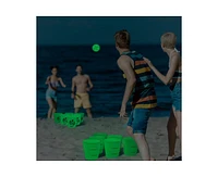 Ropoda Giant Yard Pong, Games with Durable Buckets and Balls Red