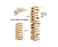 ropoda Giant Tumble Tower, 54pcs Giant Outdoor Games with Dice & Rules Sheet