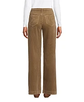 Lands' End Women's High Rise Wide Leg Corduroy Pants