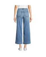 Lands' End Women's Recover Denim High Rise Wide Leg Crop Jeans