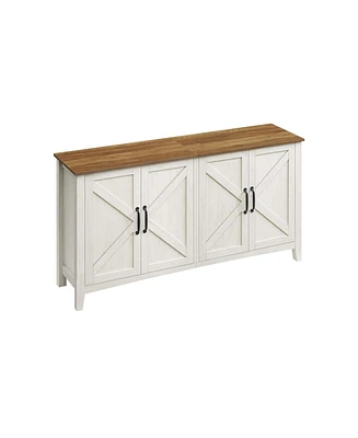 Slickblue Buffet Cabinet – Sideboard Credenza with Adjustable Shelves, Kitchen Storage Cabinet for Kitchen, Living Room, or Entryway