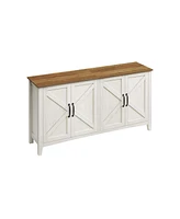 Slickblue Buffet Cabinet – Sideboard Credenza with Adjustable Shelves, Kitchen Storage Cabinet for Kitchen, Living Room, or Entryway