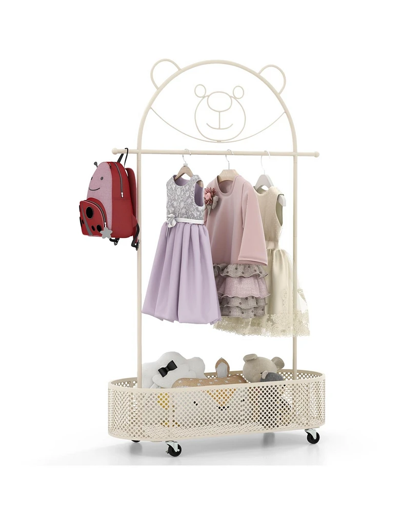 Gouun Kid Clothes Rack with 3 Adjustable Heights and Wheels