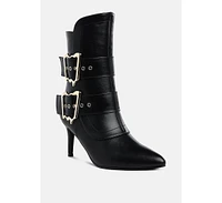 London Rag Ebera Chunky Buckle Strap Ankle Boots