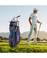 Gymax 9.5" Golf Cart Bag w/14 Divider Rain Hood Cooler Bag 8 Pockets