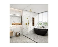 Casainc 3-Function Dual Showerhead Temperature Digital Display Shower System With 2-Setting Slider Bar Handheld