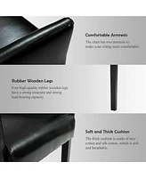 Costway Executive Pu Leather Guest Chair Reception Side Arm Chair