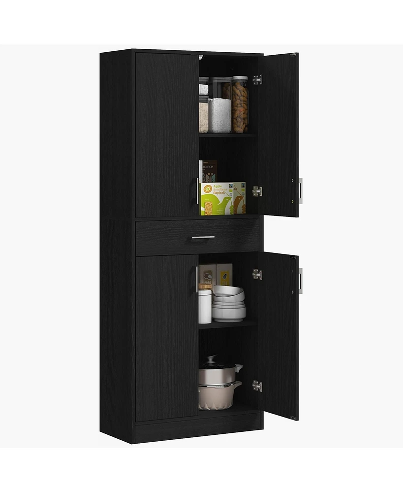 Homcom 71" Kitchen Pantry Cabinet with Drawer and Adjustable Shelf