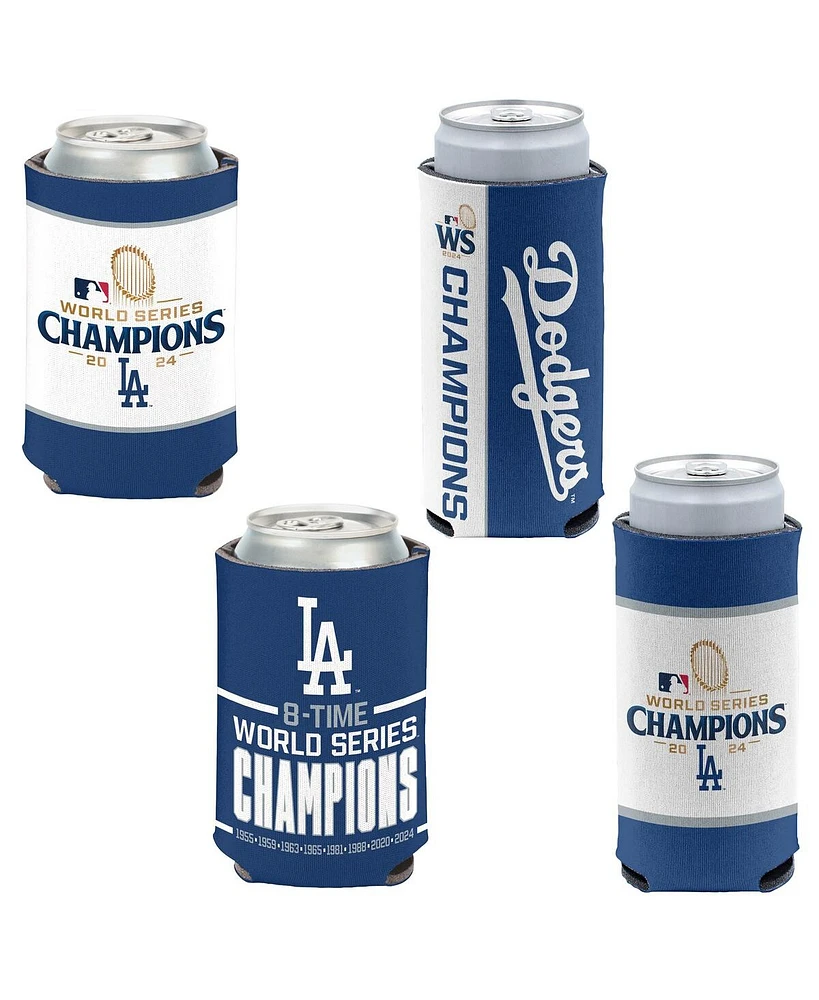 Wincraft Los Angeles Dodgers 2024 World Series Champions Four-Pack 12oz. Can Slim Can Cooler Set