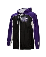 Mitchell & Ness Men's Black/Purple Sacramento Kings Hardwood Classics Big Shot Premium Full-Zip Windbreaker Jacket