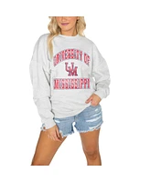 Gameday Couture Women's Gray Ole Miss Rebels Drop Shoulder Fleece Pullover Sweatshirt