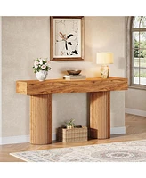 Tribesigns Farmhouse Console Table, 63-Inch Long Wooden Entryway Table Behind The Couch, Modern Narrow Entrance Foyer Accent Table Sofa Table for Livi