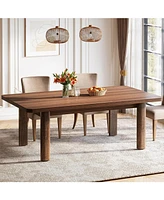Tribesigns Wood Dining Table for 4-6 People, 63-Inch Farmhouse Kitchen Table with Solid Wood Legs, Rectangular Dinner Table for Dining Room, Kitchen,