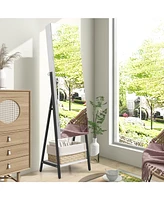 Gouun Freestanding Jewelry Cabinet with Full-Length Mirror