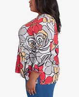 Alfred Dunner Plus Bold Floral Print Top