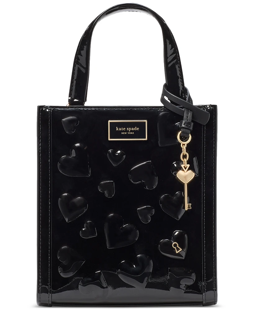 kate spade new york Key to My Heart Embossed Patent Leather Manhattan Mini Tote