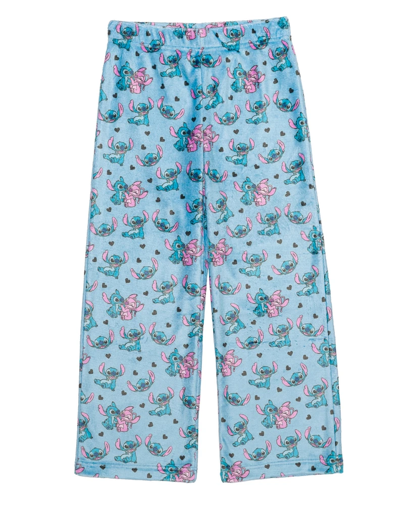 Disney Big Girls Stitch and Angel Plush Lounge Pant