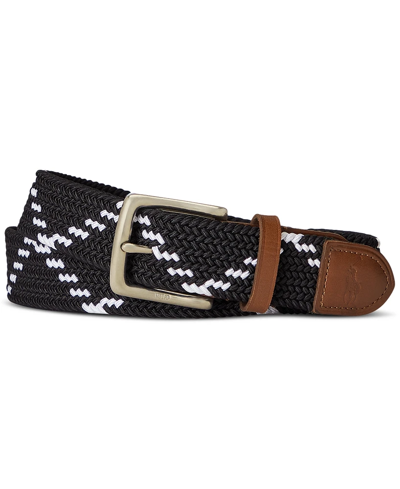 Polo Ralph Lauren Men's Leather-Trim Webbed Belt