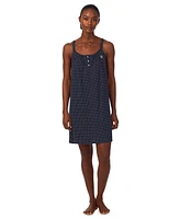 Lauren Ralph Plus Cotton Knit Double-Strap Nightgown