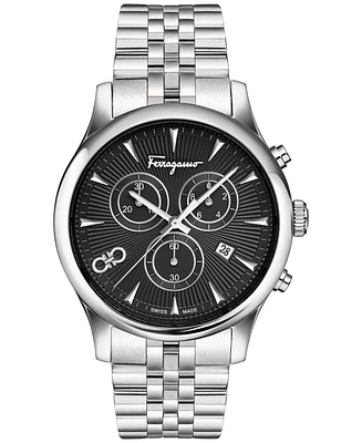 Ferragamo Men's Swiss Chronograph Duo Stainless Steel Bracelet Watch 42mm