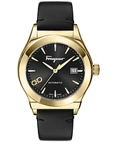 Ferragamo Men's Swiss Automatic 1927 Black Leather Strap Watch 42mm