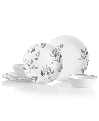 Corelle Boutique Misty Leaves 12 Pc. Dinnerware Set, Service for 4