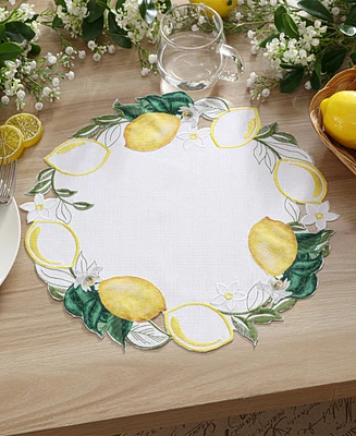 Elrene Tuscany Cutwork Fabric Placemat, 15" Round