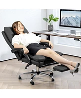 Vinsetto Microfibre Massage Office Chair with Heat, Reclining,