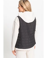 Olsen Women's 2-in-1 Reversible Quilted Vest