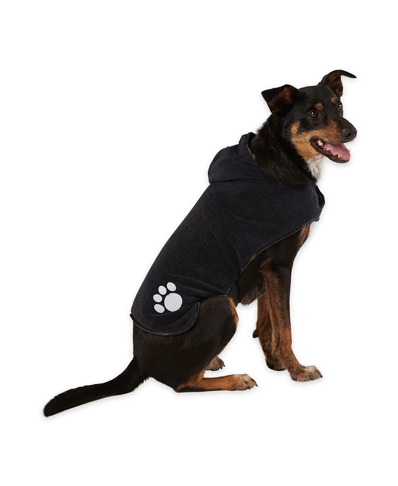 Bone Dry Terry Microfiber Pet Robe Embroidered Paw Print