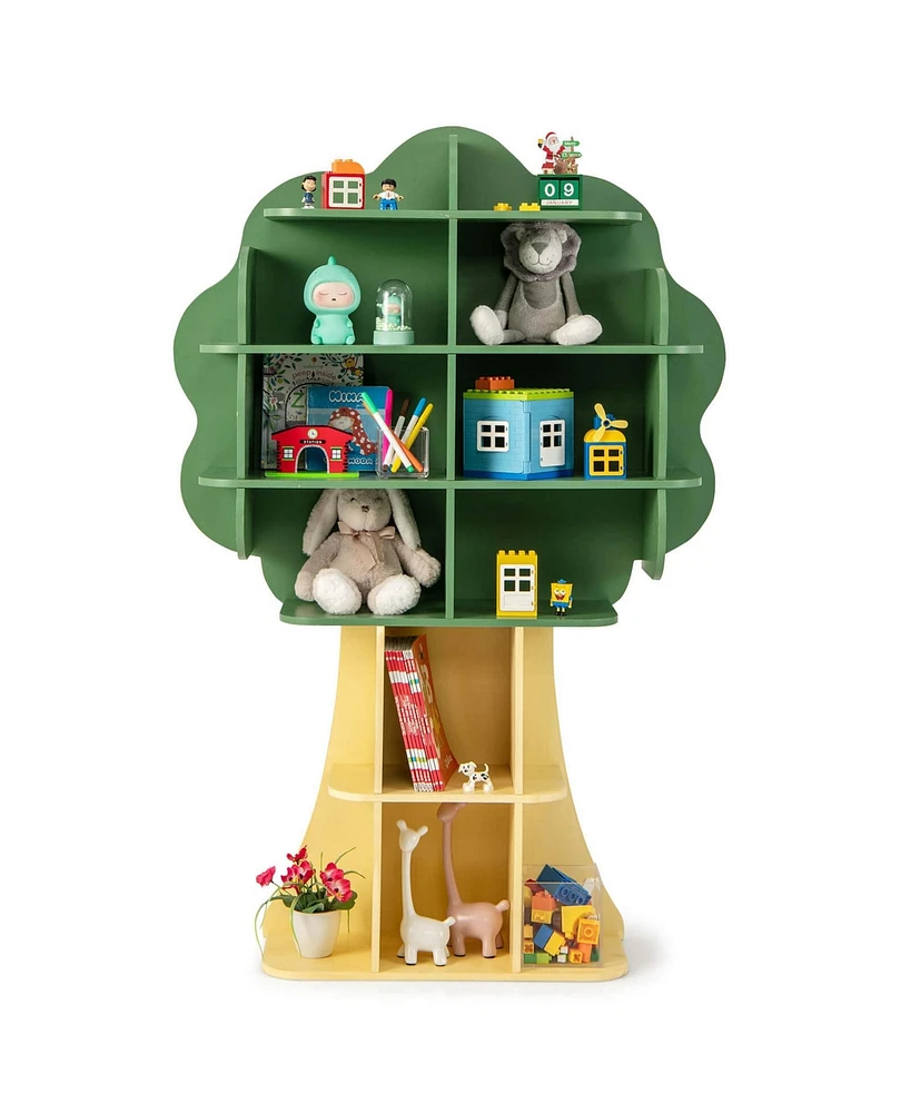 Costway Tree Bookcase Kids 6-Tier Toy Storage Organizer with Open Storage Shelves