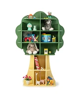 Costway Tree Bookcase Kids 6-Tier Toy Storage Organizer with Open Storage Shelves