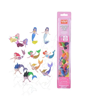 Wild Republic Nature Tube Mermaid Figurines, 10 Pieces