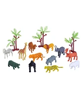 Wild Republic Bucket Mini Animal Figurines, 15 Pieces