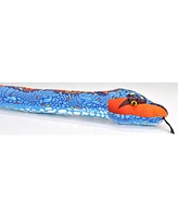 Wild Republic Plush Snake Blue Orange Stuffed Animal, 54 Inches