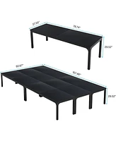 Tribesigns 78.74-Inch Conference Table Set of 6, 19FT Room Table, Large Rectangle Meeting Seminar for 16-22 Person, Long Business