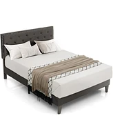 Gouun Full Size Upholstered Platform Bed with Tufted Headboard-Full Size