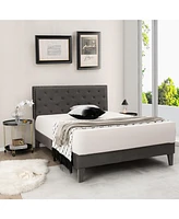 Gouun Full Size Upholstered Platform Bed with Tufted Headboard-Full Size