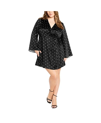 City Chic Plus Amira Spot Dress